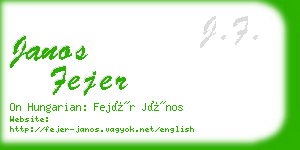 janos fejer business card